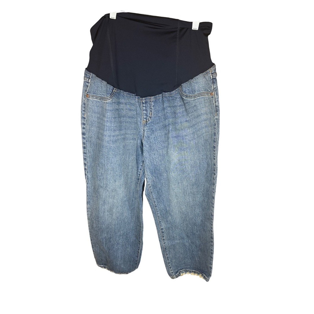 Isabel Maternity by Ingrid & Isabel Vintage Straight Panel Jeans Blue Size 14